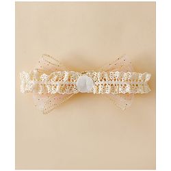 Bonfino Free Size Crown Bow Headbands - Beige