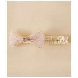 Bonfino Free Size Crown Bow Headbands - Beige