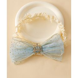 Bonfino Free Size Bow Headbands - Blue