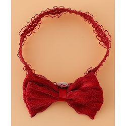Bonfino Hair Accessories Bow Charm Cozy Socks & Headband Combo Set - Red