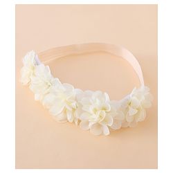 Bonfino Free Size Floral Headbands - Beige