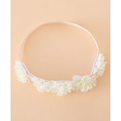 Bonfino Free Size Floral Headbands - Beige