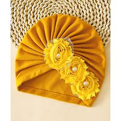 Bonfino Free Size Floral Headbands - Yellow