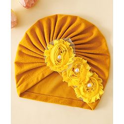 Bonfino Free Size Floral Headbands - Yellow