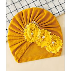 Bonfino Free Size Floral Headbands - Yellow