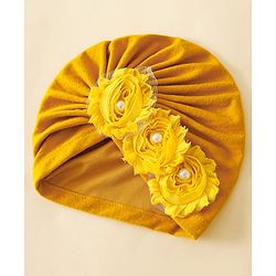 Bonfino Free Size Floral Headbands - Yellow