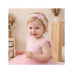 Bonfino Free Size Floral Headbands - Pink