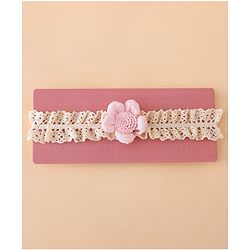 Bonfino Free Size Floral Headbands - Pink