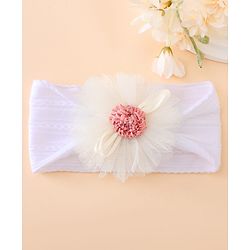 Bonfino Free Size Floral Headbands - White