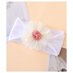 Bonfino Free Size Floral Headbands - White