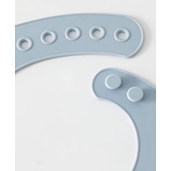 Bonfino Silicone Baby Bibs with Crumb Catcher - Dusty Blue| Adjustable Fit| Soft & Comfortable| Foldable & Travel Friendly| Easy to Clean| Feeding Essential For Babies| Button Closure