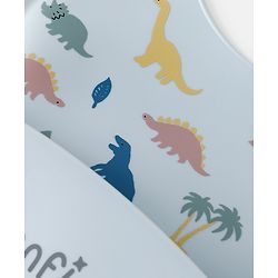 Bonfino Silicone Baby Bibs with Crumb Catcher - Dusty Blue| Adjustable Fit| Soft & Comfortable| Foldable & Travel Friendly| Easy to Clean| Feeding Essential For Babies| Button Closure
