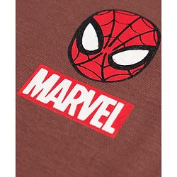 Bonfino Marvel Interlock Knit Half Sleeves T-Shirt with Front & Back Avengers Print - Brown