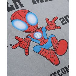 Bonfino Marvel Interlock Knit Half Sleeves T-shirt and Shorts With Front and Back Spider-man Graphic - Grey