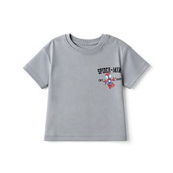 Bonfino Marvel Interlock Knit Half Sleeves T-shirt and Shorts With Front and Back Spider-man Graphic - Grey