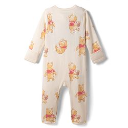 Bonfino Disney 100% Cotton Interlock Knit Full Sleeves Sleep Suits with Winnie the Pooh Print Pack of 2 - Off White