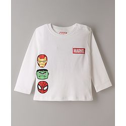 Bonfino Marvel Single Jersey Knit Full Sleeves Co-Ords T-Shirt & Pyjama Night Suit with Avengers Graphics Pack of 2 - White & Sky Blue