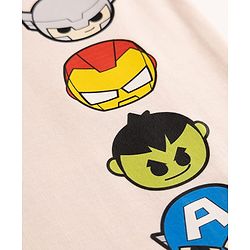 Bonfino Marvel Cotton Interlock  Knit Half Sleeves T-Shirt with Front and Back Avengers Print - Light Pink