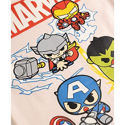 Bonfino Marvel Cotton Interlock  Knit Half Sleeves T-Shirt with Front and Back Avengers Print - Light Pink