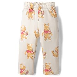 Bonfino Disney Interlock Knit Full Sleeves Co-Ords Shirt & Pyjama Night Suit with Winnie the Pooh Graphics - Offwhite