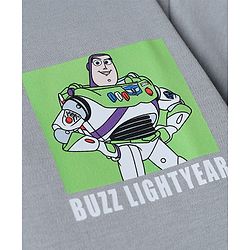 Bonfino Disney Cotton Knit  Half Sleeves T-Shirt with Front & Back Buzz Lightyear Print - Grey