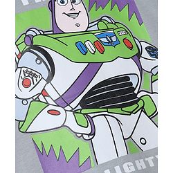 Bonfino Disney Cotton Knit  Half Sleeves T-Shirt with Front & Back Buzz Lightyear Print - Grey