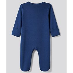Bonfino Disney 100% Cotton Interlock Knit Full Sleeves Sleepsuits with Mickey Mouse Graphic Print Pack of 2 - Navy Blue & White