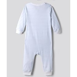 Bonfino Disney 100% Cotton Knit Full Sleeve Romper With Mickey Mouse Graphic Pack of 2 - Light Blue White