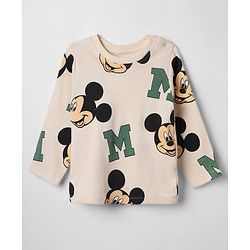 Bonfino Disney 100% Cotton Interlock Knit Full Sleeves Co-ord Striped T-Shirt & Pajama Night Suit with Mickey Mouse & Friends Graphic Print Pack of 3 - Cream White & Beige
