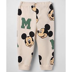 Bonfino Disney 100% Cotton Interlock Knit Full Sleeves Co-ord Striped T-Shirt & Pajama Night Suit with Mickey Mouse & Friends Graphic Print Pack of 3 - Cream White & Beige