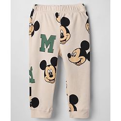 Bonfino Disney 100% Cotton Interlock Knit Full Sleeves Co-ord Striped T-Shirt & Pajama Night Suit with Mickey Mouse & Friends Graphic Print Pack of 3 - Cream White & Beige