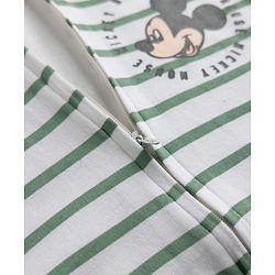 Bonfino Disney 100% Cotton Interlock Knit Full Sleeves Striped Sleep Suits with Mickey Mouse Graphic Print Pack of 2 - White & Cream