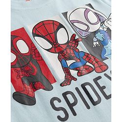 Bonfino Marvel 100% Cotton Interlock Knit Full Sleeves T-Shirt & Pajama Night Suits with Spider Man Graphics Print Pack of 3 - Light Blue Red Navy Blue