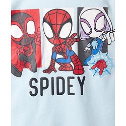 Bonfino Marvel 100% Cotton Interlock Knit Full Sleeves T-Shirt & Pajama Night Suits with Spider Man Graphics Print Pack of 3 - Light Blue Red Navy Blue