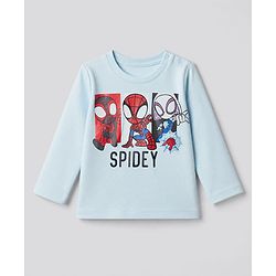 Bonfino Marvel 100% Cotton Interlock Knit Full Sleeves T-Shirt & Pajama Night Suits with Spider Man Graphics Print Pack of 3 - Light Blue Red Navy Blue