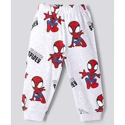 Bonfino Marvel 100% Cotton Interlock Knit Full Sleeves Co-Ords T-Shirt & Pyjama Night Suit with Spider Man Graphics Pack of 2 - White