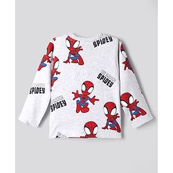 Bonfino Marvel 100% Cotton Interlock Knit Full Sleeves Co-Ords T-Shirt & Pyjama Night Suit with Spider Man Graphics Pack of 2 - White