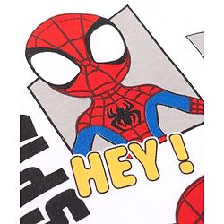 Bonfino Marvel 100% Cotton Interlock Knit Full Sleeves Co-Ords T-Shirt & Pyjama Night Suit with Spider Man Graphics Pack of 2 - White