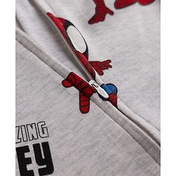Bonfino Marvel 100% Cotton Interlock Knit Full Sleeves Sleep Suits with Spider Man Graphic Print Pack of 2 - Light Grey & Red