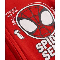 Bonfino Marvel 100% Cotton Interlock Knit Full Sleeves Sleep Suits with Spider Man Graphic Print Pack of 2 - Light Grey & Red