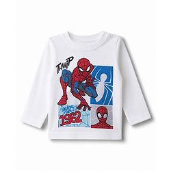 Bonfino Marvel 100% Cotton Interlock Knit Full Sleeves Striped T-Shirt & Pyjama Night Suit with Spider Man Graphic Pack of 3 - White & Sky Blue