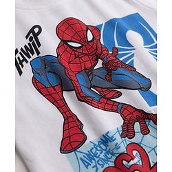 Bonfino Marvel 100% Cotton Interlock Knit Full Sleeves Striped T-Shirt & Pyjama Night Suit with Spider Man Graphic Pack of 3 - White & Sky Blue