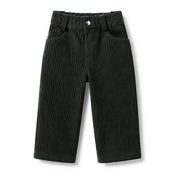 Bonfino Woven Full Length Solid Corduroy Trousers - Black