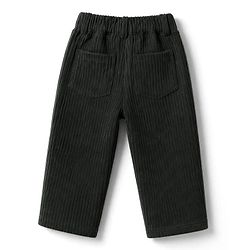 Bonfino Woven Full Length Solid Corduroy Trousers - Black