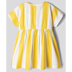 Bonfino Disney 100% Cotton Woven Frock with Sleeveless, Minnie Mouse Graphic Print in Yellow