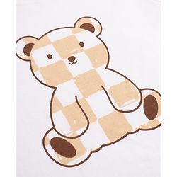 Bonfino 100% Cotton Knit Full Sleeves Co-Ords T-Shirt & Pyjama Night Suit with Bear Print Pack of 3 - White & Brown