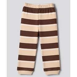 Bonfino 100% Cotton Knit Full Sleeves Co-Ords T-Shirt & Pyjama Night Suit with Bear Print Pack of 3 - White & Brown