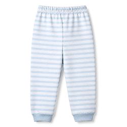 Bonfino 100% Cotton Knit Yarn Dyed Full Sleeves Striped T-Shirt & Pajama Night Suit with Bear Print Pack of 2 - White
