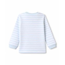 Bonfino 100% Cotton Knit Yarn Dyed Full Sleeves Striped T-Shirt & Pajama Night Suit with Bear Print Pack of 2 - White