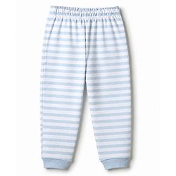 Bonfino 100% Cotton Knit Yarn Dyed Full Sleeves Striped T-Shirt & Pajama Night Suit with Bear Print Pack of 2 - White